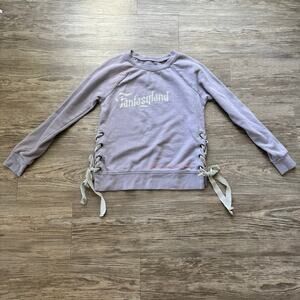 Disneyland I Don’t Live in Fantasyland but Visit Often purple Sweater Size XS